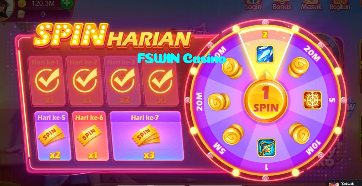 FSWIN Casino casino presented on mobile device in Pakistan with slots and live games
