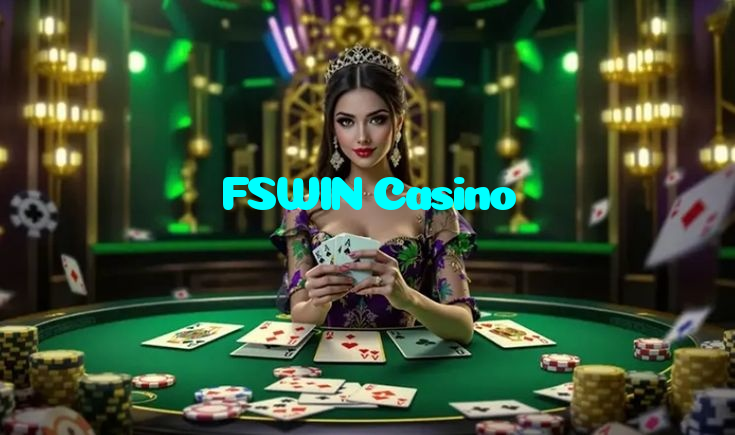 FSWIN Casino casino presented on mobile device in Pakistan with slots and live games